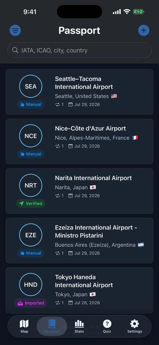 SkyStamp App-Screenshot